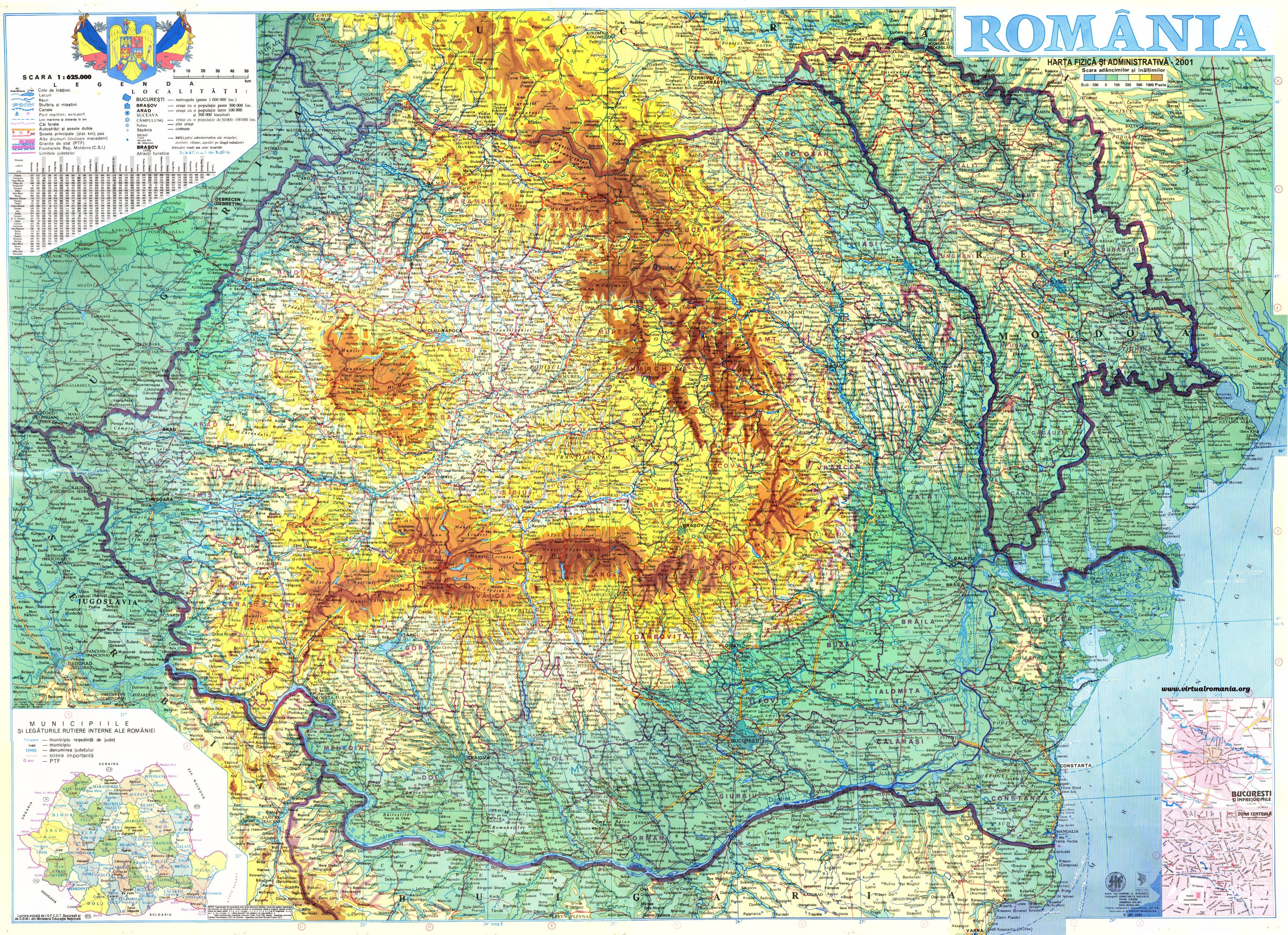 domborzati térkép románia Virtual Romania Maps domborzati térkép románia